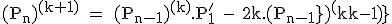 \textrm (P_n)^{(k+1)} = (P_{n-1})^{(k)}.P_1^' - 2qk.(P_{n-1})^{(k-1)}